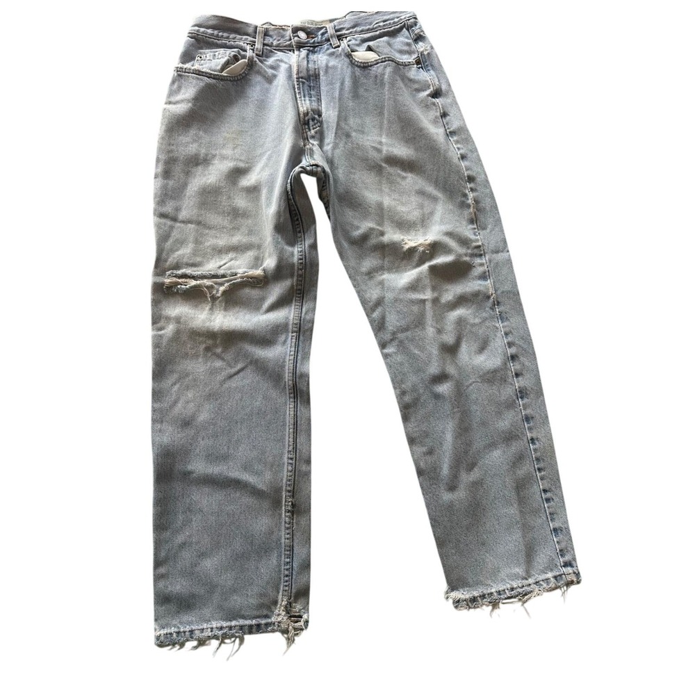 Vintage Gap Blue Jeans No 6 LSE Loose Fit Light Wash Distressed USA Mens 32x28